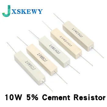 10шт 10 Вт 5% Цементный резистор Силовое сопротивление 0,1 ~ 10K 0,1 R 0,5R 10R 50R 0.22 0.33 0.5 1 2 5 8 10 15 20 25 30 100 1K 2K 3K ом
