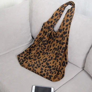 2023 Вельветовая сумка с леопардовым принтом, женская повседневная сумка-тоут, женская сумка-тоут большой вместимости, женские сумки-тоутес, женские сумки