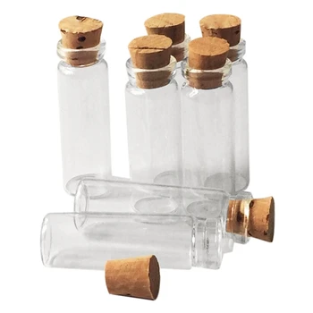 20шт 11x32 мм Крошечные мини-пустые стеклянные бутылки с прозрачной пробкой, флаконы по 2 мл