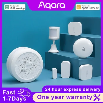 Aqara Smart Home Kit Zigbee Hub Беспроводной Переключатель Влажности Человека Датчик Воды Дверные Датчики Дистанционное Управление work mi home app