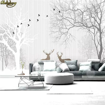 beibehang Custom Nordic minimalist woods фотообои с лосем на заказ для стен спальни ТЕЛЕВИЗОР диван украшение стен роспись пола