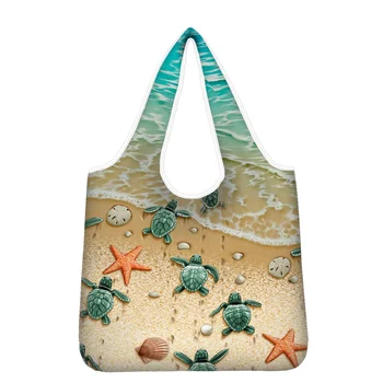 HYCOOL Гавайская морская Черепаха с рисунком многоразовой хозяйственной сумки shopper eco shopper bag shoping многоразовая сумка-Тоут Для женщин Новые Поступления