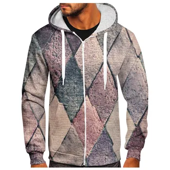 Men'S Zipper Sweater Coat Printed Fashion Hooded Sweater Winter Jackets For Men куртка мужская зимняя Chaquetas Hombre 2023