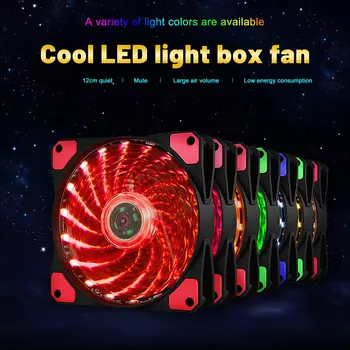 RGB Корпус ПК, Вентиляторы, Охлаждающий вентилятор корпуса компьютера, 15 ламп, Стример 12025, вентилятор шасси, 120 мм RGB LED PWM, Рассеивающий тепло, вентилятор