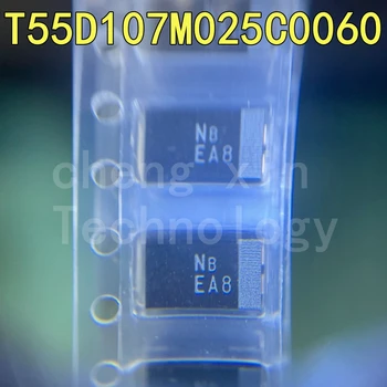 T55D107M025C0060 5ШТ CASE-D-7343-31 25V 100UF D танталовый конденсатор SMD для массового хранения энергии в беспроводных картах, смартфонах и планшетах.