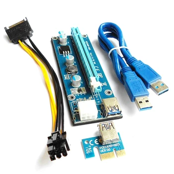 VER006C 60 СМ PCI-E Riser Card 006C PCI Express PCIE От 1X До 16X Адаптер USB 3.0 Кабель SATA До 6Pin Питание Для Майнинга Майнер