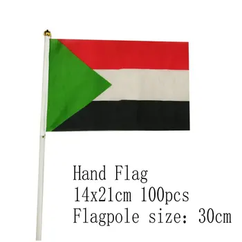 zwjflagshow султан Ручной Флаг 14*21 см 100шт полиэстер султан Маленький Ручной развевающийся Флаг с пластиковым флагштоком для украшения