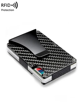 Алюминиевый держатель для кредитных карт MIYIN Men's Wallet с индивидуальным логотипом, минималистичный RFID-блокиратор, Ультратонкий зажим для карт