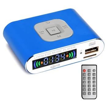 Аудиоприемник Bluetooth 5.0, цифровой музыкальный плеер MP3, FM-радио, воспроизведение с SD-карты / USB, аудиовыход 3,5 мм (синий)