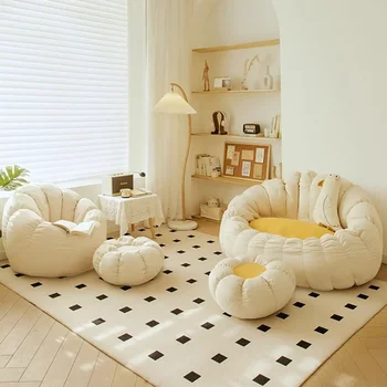 Диван-мешок White Bean Мягкий Минималистичный Одноместный Офисный диван для отдыха в патио и саду, татами на балконе, уличная мебель Sofy Do Salonu