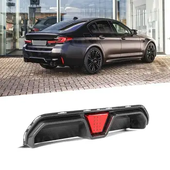 Диффузор для губ заднего бампера из сухого углеродного волокна для BMW 5 серии F90 M5 Competitive 2020 + Защита заднего бампера из стеклопластика для стайлинга автомобилей