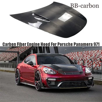 Для Porsche Panamera 971 Передняя крышка капота двигателя M Styling Настоящее сухое углеродное волокно/FRP Неокрашенный обвес автомобиля Капоты