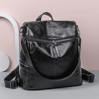 Женский рюкзак из искусственной кожи, дорожный рюкзак, школьные сумки большой емкости для девочек-подростков Mochila, многофункциональная женская сумка через плечо