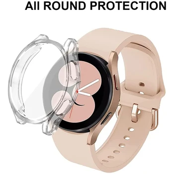 Защитный чехол для Samsung Galaxy Watch 4 5 40 мм 44 мм, покрытие Силиконовый бампер TPU, защита экрана, полные аксессуары