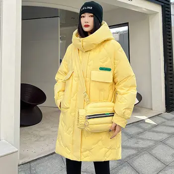 Зимний пуховик 2023 Женская модная корейская версия Bread Service из белого утиного пуха для защиты от холода