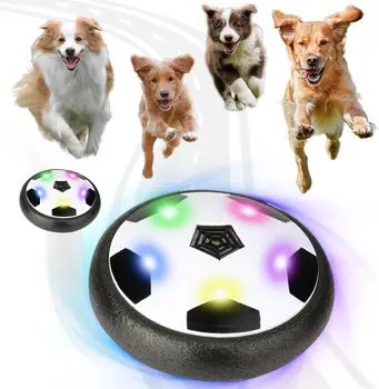 Интерактивная Игрушка с Мячом-Летающей Тарелкой для Маленьких И Больших Собак, Крытый Активный Мяч-Роллер для Собаки, Скользящий Диск, Автоматическая Игрушка для Собак со Светодиодной Подсветкой
