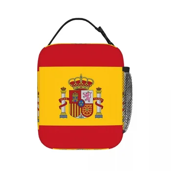 Испанский флаг подарки изолированный обед сумки портативный сумки термальный пикник охладитель обед коробка обед сумка для женщин, работа школьников