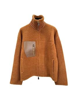 Карманная кашемировая куртка модная повседневная индивидуальность удобная теплая 2024 осень и зима новинка 1221