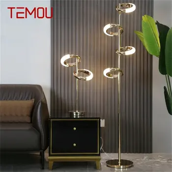 Креативный торшер TEMOU Nordic, современные светодиодные круглые кольца, декоративные для дома, гостиной, спальни