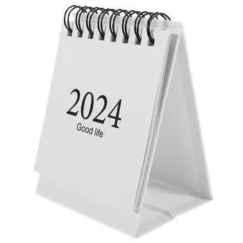 Мини-Календарь 2024 Настольный Маленький Календарь Маленький Английский Календарь Орнамент Декоративный Настольный Календарь