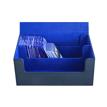 Многофункциональная коробка для карт, портативный футляр для карт, органайзер, ящик для хранения, футляр для колоды с боковой загрузкой, игровые карты, хобби, черный + синий