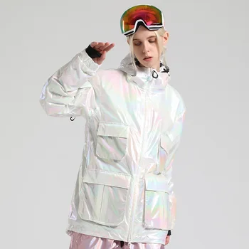 Мужская Женская лыжная куртка яркого цвета, Лыжные брюки, теплый Ветрозащитный Зимний комбинезон, толстовка с капюшоном, Водонепроницаемая Спортивная одежда на открытом воздухе, Сноуборд