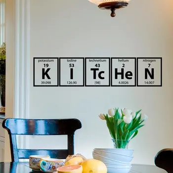 Наклейка на стену в кухне Периодическая таблица элементов, наклейка на стену, виниловая надпись для приготовления пищи, настенный плакат Family Home Decor