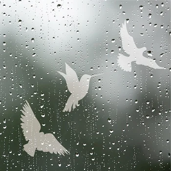 Наклейки на окна с защитой от столкновений с птицами, Белые декоративные наклейки из электростатического стекла, Предупреждение
