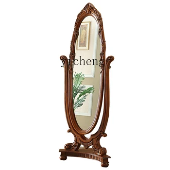 Напольное зеркало XL из массива дерева в полный рост, женское домашнее зеркало в европейском стиле, спальня, гостиная, зеркало в полный рост, Роскошное зеркало