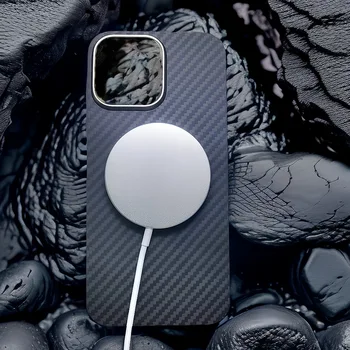 Новое Натуральное Арамидное Волокно Для iPhone 15 Pro Max IPhone15 Plus 15Plus 15Promax 15Pro Для Чехла MagSafe Magnetic Protect Case Cover