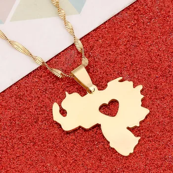 Ожерелье с подвеской в виде карты Венесуэлы для женщин золотого цвета, украшения в виде сердца Венесуэлы, венесуэльские товары
