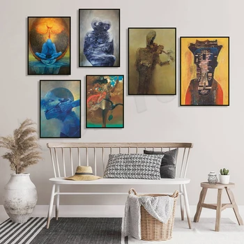 Плакаты Здислава Бексиньского, принты Бексиньского, Польское искусство, принты в стиле сюрреализма, психоделические персонажи, готическое искусство, принт в стиле темного искусства
