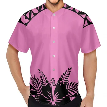 Полинезийская мужская одежда, спортивная бейсбольная рубашка с V-образным вырезом и короткими рукавами, Летняя мужская одежда, дышащая бейсбольная рубашка