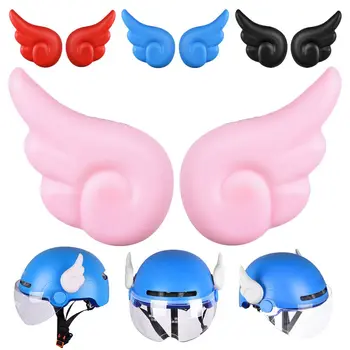 Принадлежности для велоспорта Съемные многоцветные, легко устанавливаемые наклейки Angel Devil Wings для украшения мотоциклетного шлема