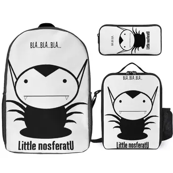 Продается Little Nosferatuer Essential Безопасный Удобный Походный набор 3 в 1, 17-дюймовый рюкзак, сумка для ланча, сумка для ручек, дорожная сумка Novelt