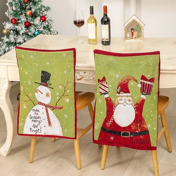 Рождественский декор, рождественский чехол для стульев, чехлы для стульев в столовой, Рождественские чехлы для спинок стульев, чехлы для стульев