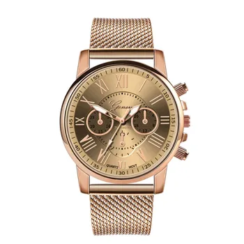Роскошные кварцевые спортивные военные наручные часы с циферблатом из нержавеющей стали и кожаным ремешком Аксессуары для женщин за 2 рупии Женские часы