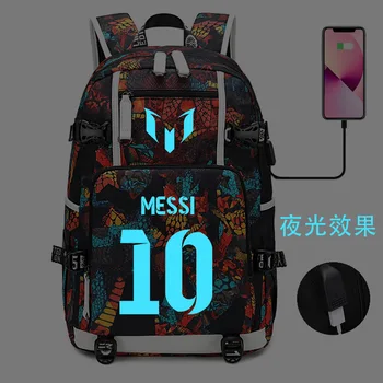 Светящиеся рюкзаки Messi, женские Мужские рюкзаки, камуфляжные дорожные сумки, школьные сумки, деловые ноутбуки, водонепроницаемые сумки, Mochila