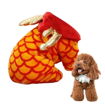 Свитер для собак, Китайский Новый год, классическая одежда для собак с рисунком дракона и Феникса Зимой, теплая плюшевая одежда для собак, модная зимняя одежда для собак