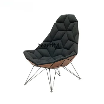 Скандинавское кресло в клетку Diamond, кофейное Косметическое кресло для отеля, металлическое Простое и легкое роскошное кресло