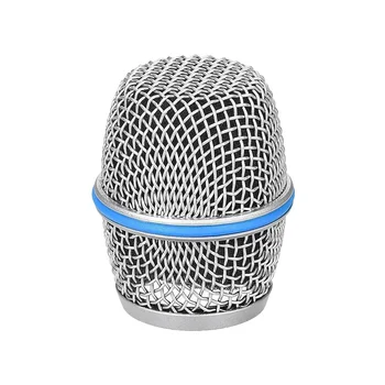 Сменная головка микрофона, стальная сетка, Решетка для портативного микрофона, Сетчатая головка для Beta87A