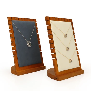 Стеллаж для выставки ювелирных изделий, реквизит для ожерелья, доска для показа браслетов, держатель для подвески из массива дерева, стеллаж для выставки ожерелья, стойка для ожерелья