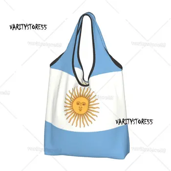 Сумка-тоут с милым принтом флага Аргентины, переносная сумка для покупок через плечо