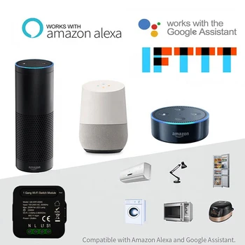 Устройство включения-выключения Tuya WIFI Smart Switch Mini 3A с двойным 1/2-полосным дистанционным голосовым групповым управлением с Smart Life Alexa Home