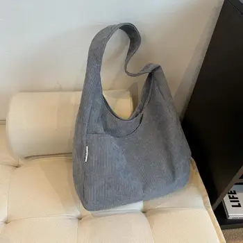 Холщовая женская сумка-тоут на плечо, простая повседневная дизайнерская сумка большой емкости для женщин, дорожная сумка для покупок