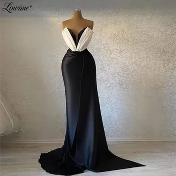 Черно-белое официальное Длинное Женское вечернее платье 2022 Плюс размер Вечерней одежды Платья для выпускного вечера Праздничное платье для вечеринки Халат