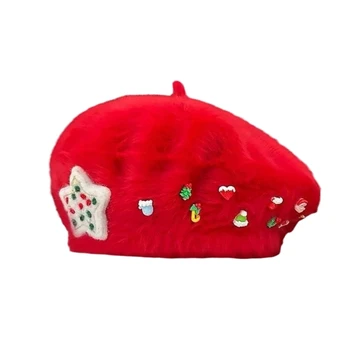 Элегантная шляпа художника с рождественской звездой ручной работы для девочек, подарок для подруги, прямая поставка
