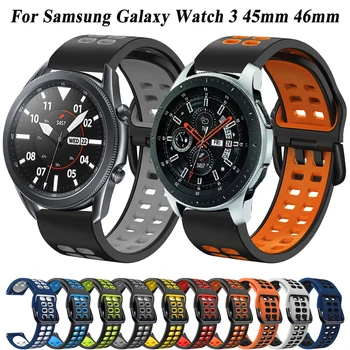 20мм 22мм Силиконовый Спортивный Ремешок Для Samsung Galaxy Watch 3 45мм 46мм Ремешок Браслет Galaxy 4 5 6 Active 2 40мм 44мм Аксессуары