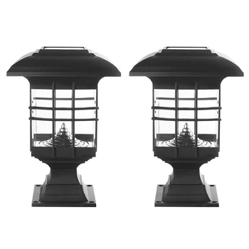 2X Солнечная лампа на столбе, водонепроницаемый Ландшафтный Сад, Солнечный Свет, светодиодная наружная лампа для ограждения столба, колпак для столбика, лампа для забора