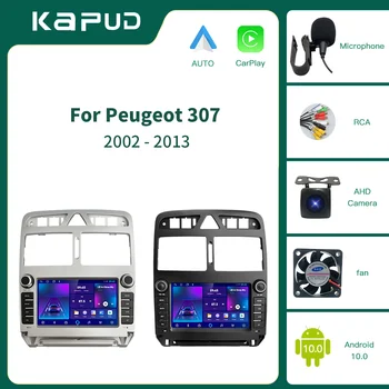 Kapud Android 10 Автомобильный Радио Мультимедийный Плеер Для Peugeot 307 307CC 307SW 2004-2013 GPS 4G Стерео 8 Core Carplay AUTO SWC